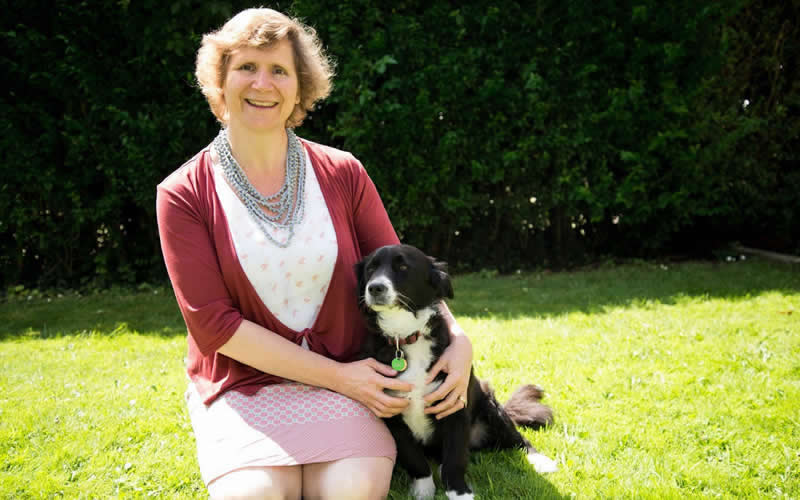 Vegan vet Arielle with plant-based dog Ruff