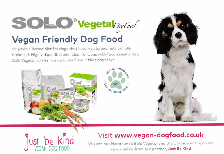 Leaflets made by Nextmune to support Just be Kind Vegan Dog Food at Crufts