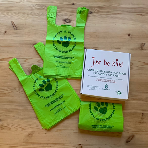 Biodegradable tie handle poo bags
