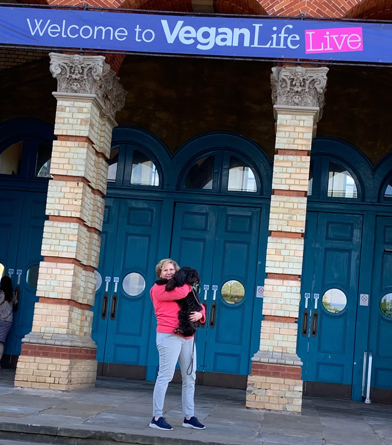 Arielle Griffiths vegan vet at Alexandra Palace Vegan Life Live with Cockapoo