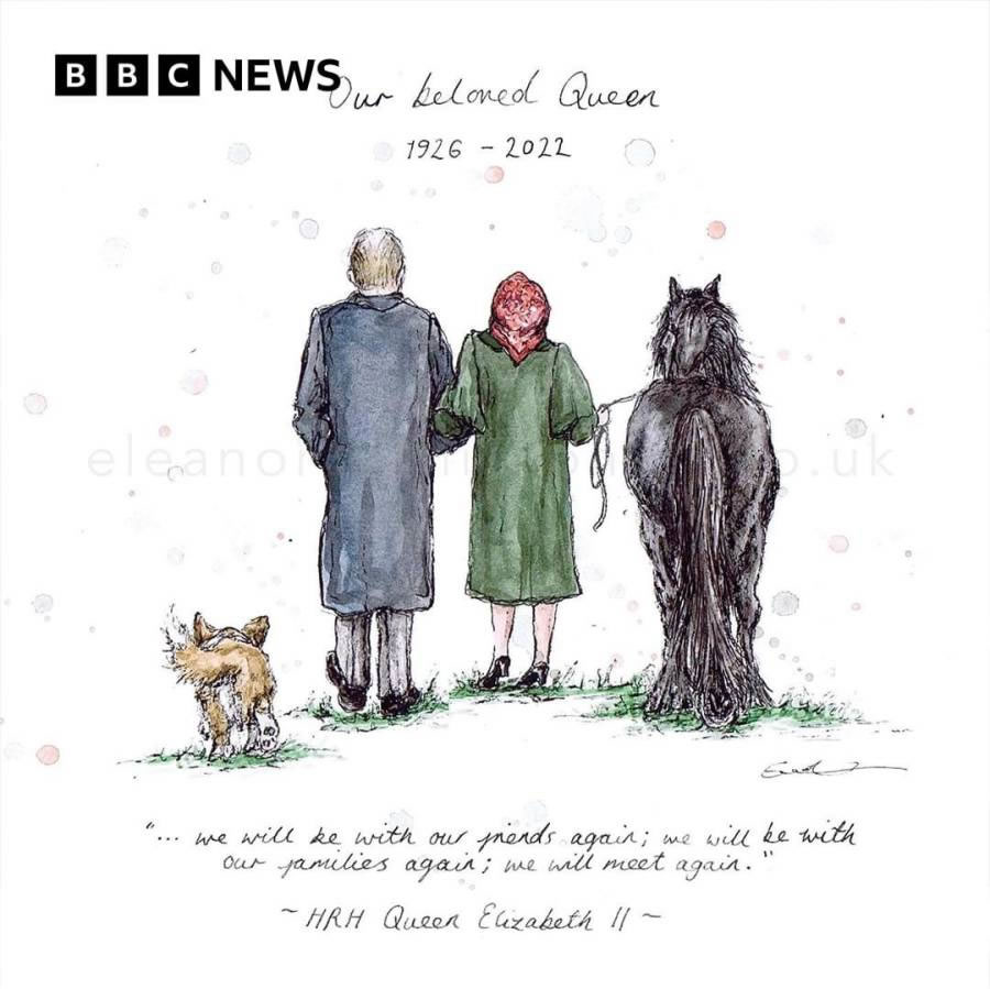 Queen Elizabeth and corgis