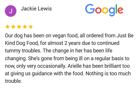 google review Just be kind dog food