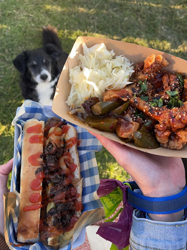 Delicious food at the Vegan Campout