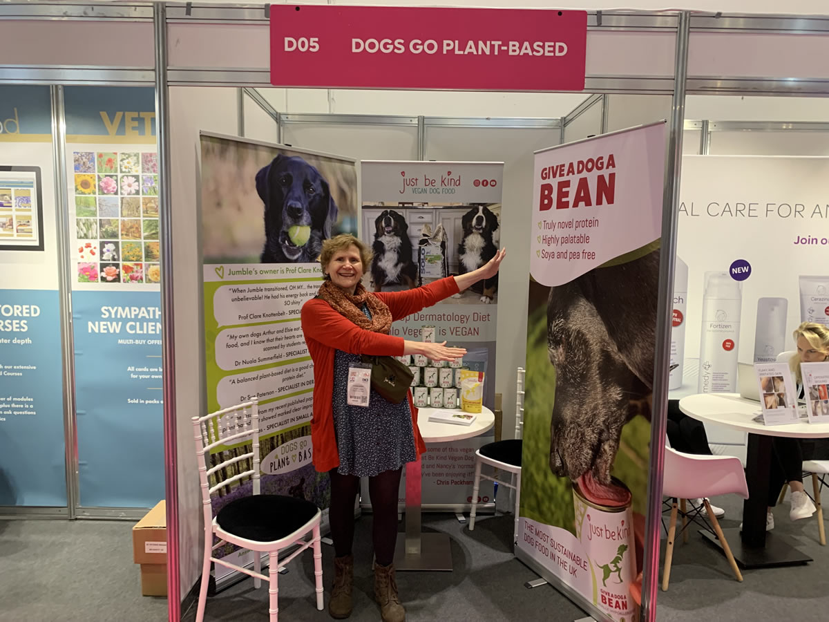 Dr Arielle Griffiths with Give A Dog a Bean at London Vet Show
